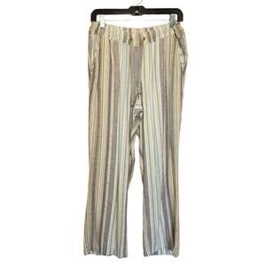 Aventura Women Pants, Sustainable Pinstripe Pull-On Wide Leg Pants, Sz L